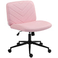 HOMCOM pink armless swivel desk chair, studio angle shot