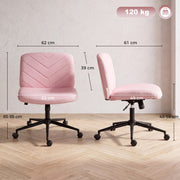 Dimension diagram showing the chair's 62 x 61cm base, 85-95cm overall height, 48-58cm seat height and 120kg capacity