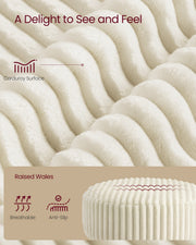 Close-up of the stool's breathable, anti-slip corduroy fabric surface
