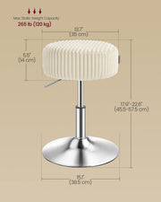 Full dimension diagram showing seat, base and height measurements plus 120 kg weight capacity