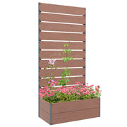 Brown Wood Garden Planter Box With Trellis Back Ideal For Climbing Plants and Vines