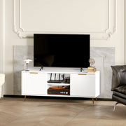 White TV Stand Cabinet for TVs up to 55 Inches with Shelves and Storage by HOMCOM