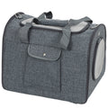 Foldable Cat Carrier Bag with Shoulder Strap and Removable Mat for Small Pets, Grey AOSOM