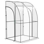 Walk In Lean To Greenhouse 143 x 118cm With Shelves Ideal For Small Gardens Green