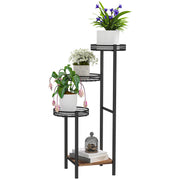 Black Four Tier Steel Plant Stand for Indoor and Outdoor Use by Outsunny