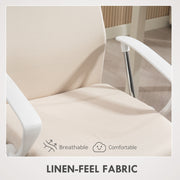 Cream High Back Fabric Office Chair With Padded Seat For Home Or Work Comfort