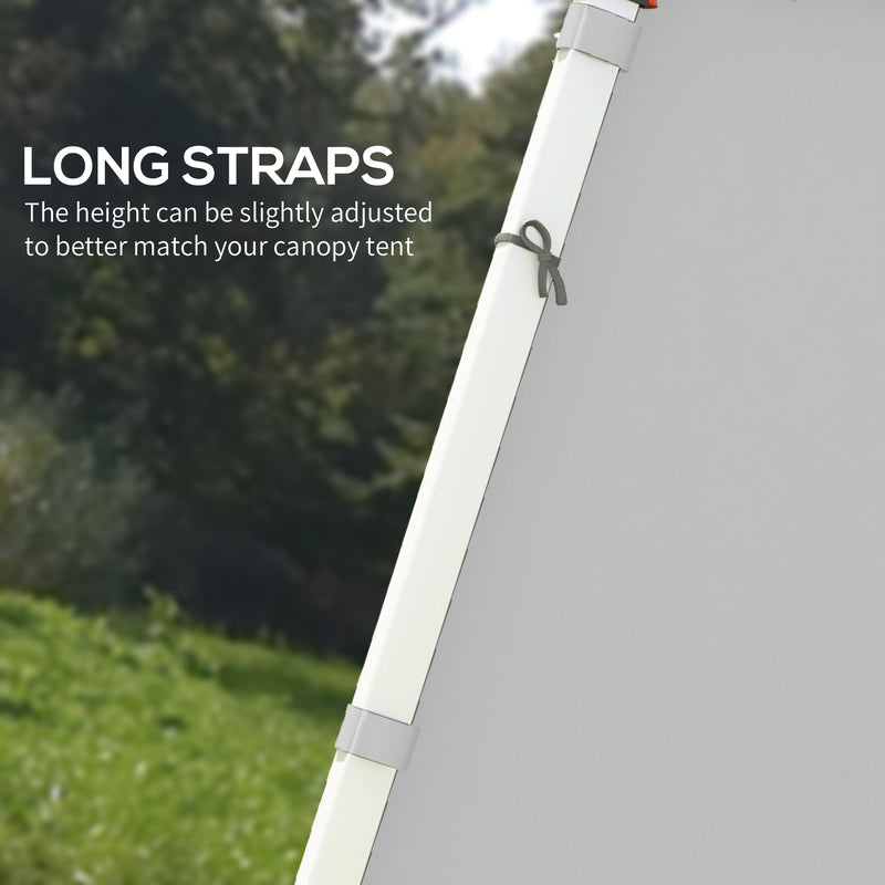 Set of 2 Grey Gazebo Side Walls with Zips 3x3m Easy Replacement for Outdoor Shelters