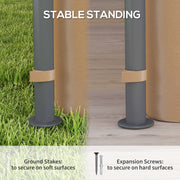 3 x 3 m Brown Metal Gazebo With Solar LED Lighting by Outsunny