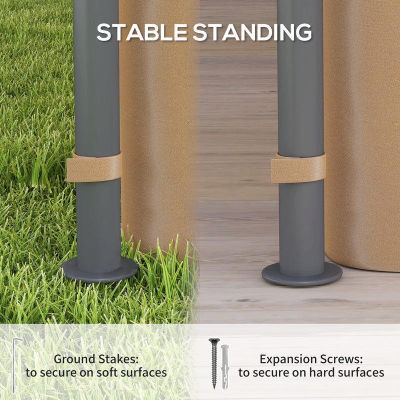 3 x 3 m Brown Metal Gazebo With Solar LED Lighting by Outsunny