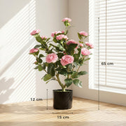 Artificial Camellia Plant 65 cm for Easy Indoor Decoration No Maintenance Pink Homcom