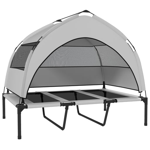 Portable Elevated Dog Bed with Canopy Large Cooling Pet Cot for Outdoors 106 x 76 x 94 cm