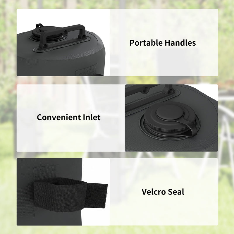 Gazebo Weight Bags Set of 4 for Secure Outdoor Shelter with Easy Fill and Carry Black