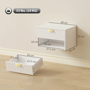 Floating Bedside Tables Set of 2 with Drawer and Shelf for Tidy Bedroom Storage White AOSOM