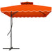 Orange 2.5m Cantilever Garden Parasol with Lever and Cross Base by Outsunny