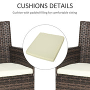 4 Piece Rattan Garden Chair Set With Cushions Ideal For Patio Or Outdoor Seating