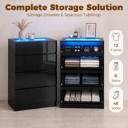 Storage capacity graphic showing drawers holding 12 T-shirts, 6 pairs of jeans or 48 pairs of socks