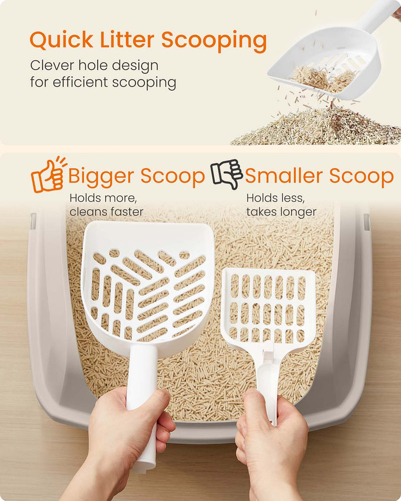 Litter scoop included with the Cappuccino Beige litter box