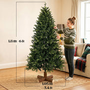 Dimensions diagram of the 6ft tree showing 1.8 m height and 1.05 m width