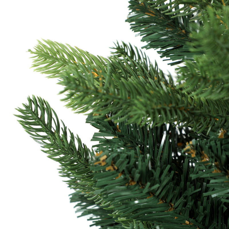 Close-up of a green PE and PVC branch tip sprig for the 7ft tree