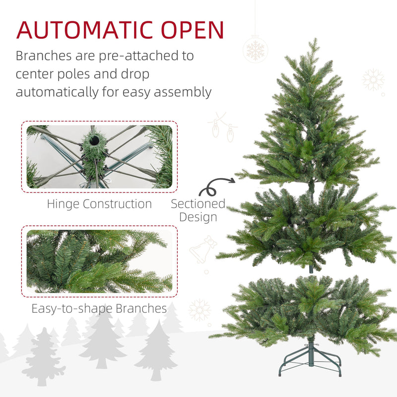 Automatic open graphic showing hinge construction, sectioned design and easy-to-shape branches