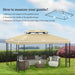 Cream Gazebo Roof Replacement for 3 x 4m Frames Weather Resistant by Outsunny