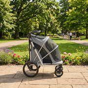 Dog Stroller for Easy Walks with Quick Fold and Mesh Windows Grey Silver Pawhut