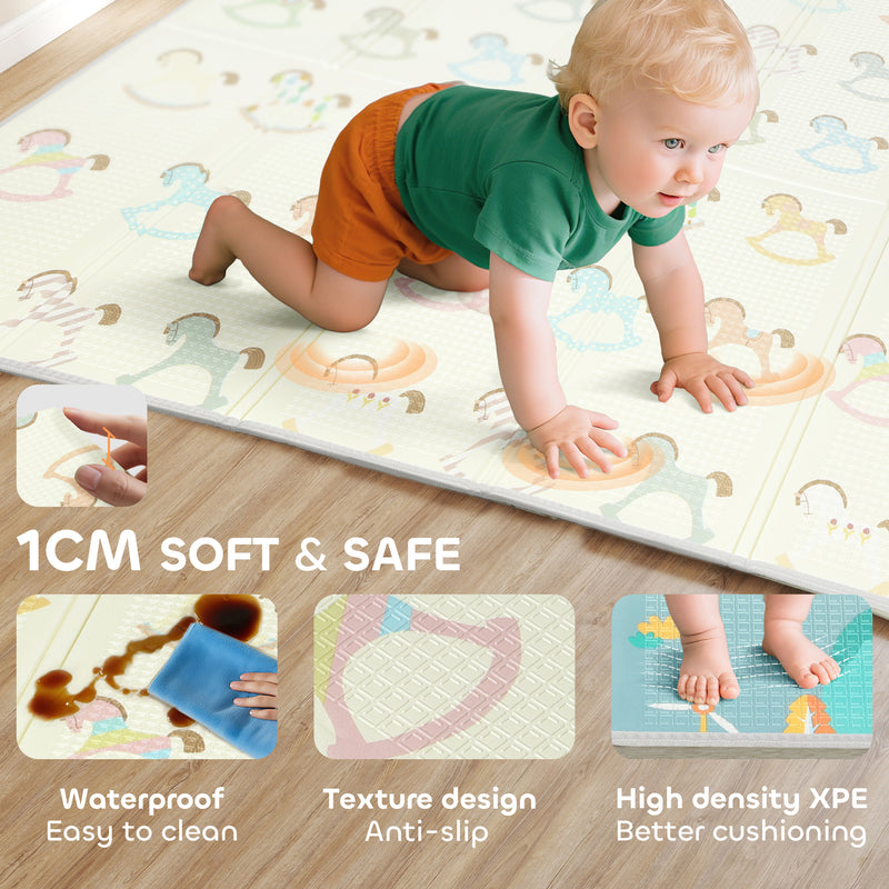 AIYAPLAY Foldable Double-Sided Baby Play Mat, for Toddlers, Bedrooms, Nurseries, Playrooms AOSOM