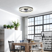 Smart Ceiling Fan with Adjustable Lighting and App Control for Year Round Comfort Black AOSOM