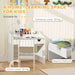 Kids Study Table and Chair Set with Storage and Pull-Out Drawer Grey by AIYAPLAY
