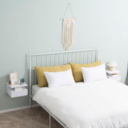 Set of 2 Wall Mounted Bedside Tables with Storage Shelf for Bedroom Space Saving, White