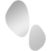 Set of 2 Pebble Shaped Wall Mirrors Ideal for Hallways and Bedrooms Black AOSOM