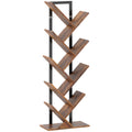 Eight Shelf Tree Bookcase With Space Saving Design For Bedroom Or Lounge, Wood Effect