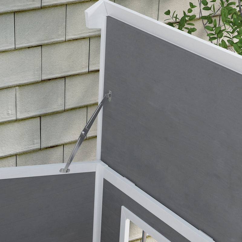 Wooden Dog Kennel with Removable Floor Openable Roof and Large Window Charcoal Grey by PawHut