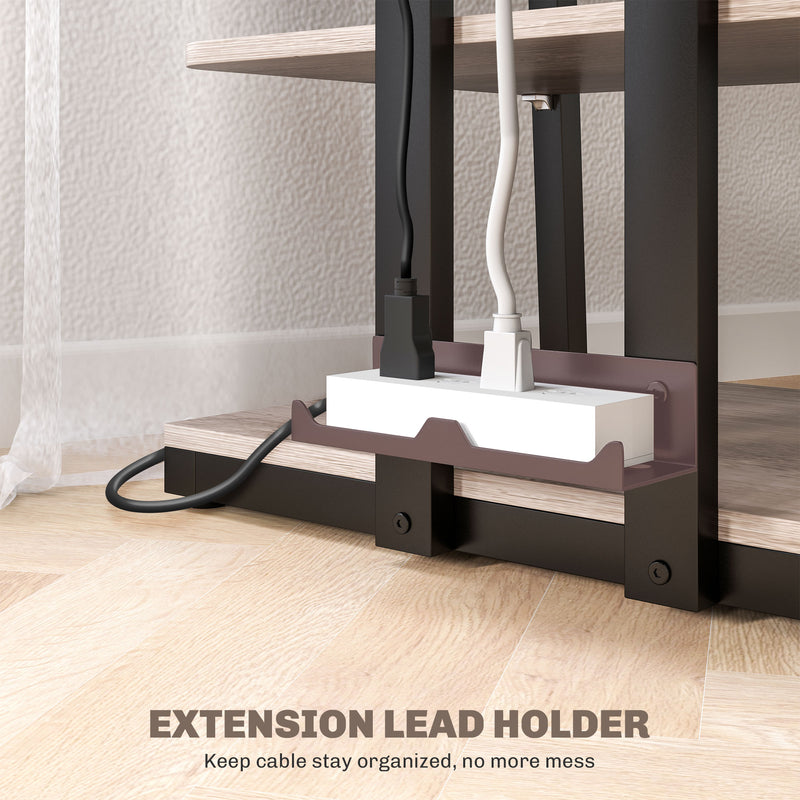 HiFi Stand with Four Open Storage Shelves Ideal for Media and Equipment Organisation Grey