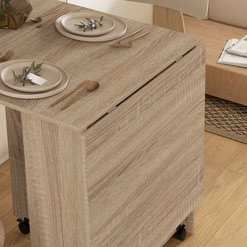 HOMCOM dining table close-up of lockable wheel