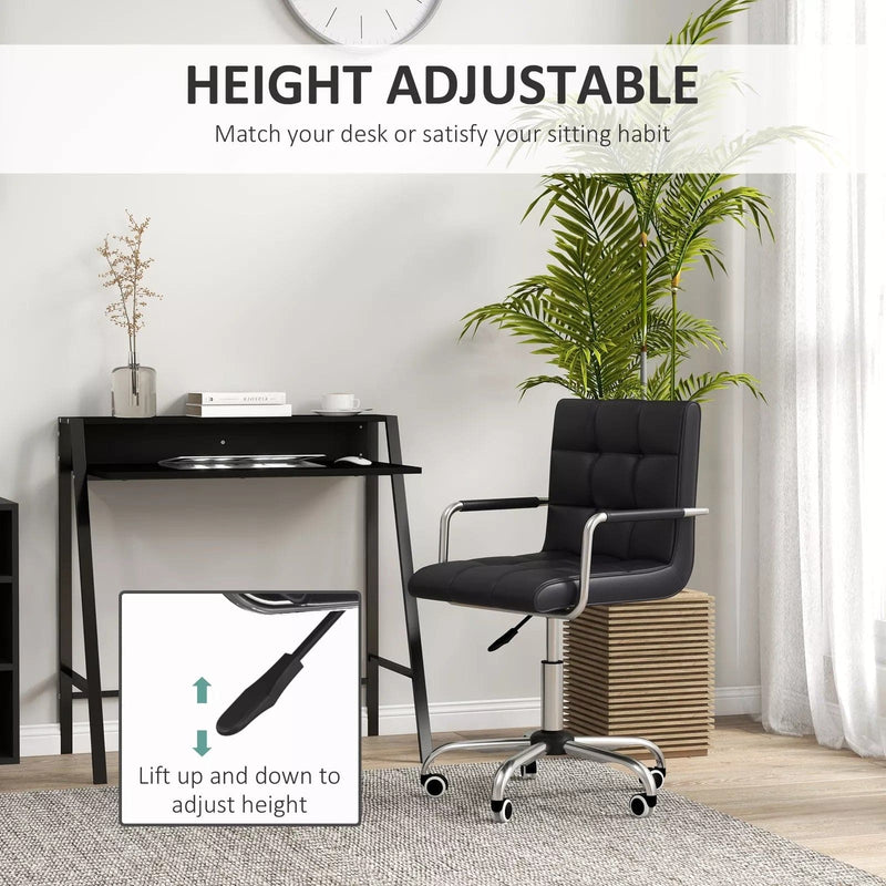 Image of a Black Desk and Chair Set For Home Office.