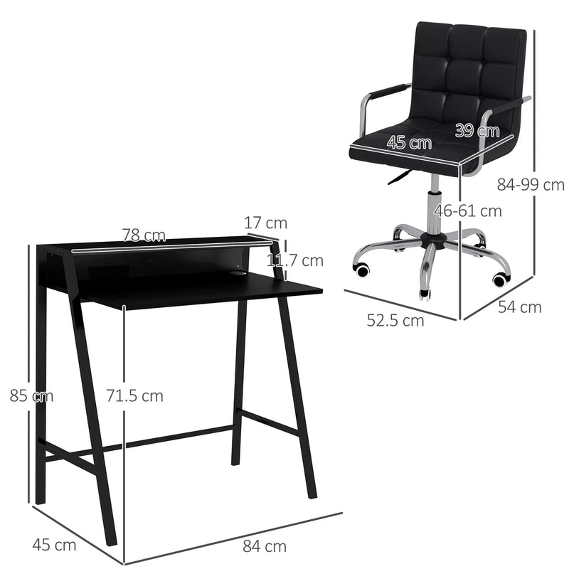 Image of a Black Desk and Chair Set For Home Office.