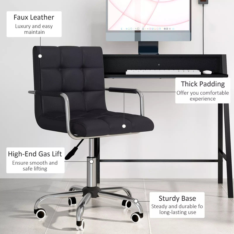 Image of a Black Desk and Chair Set For Home Office.