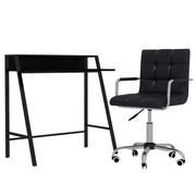Image of a Black Desk and Chair Set For Home Office.