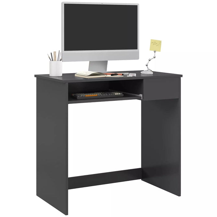 Image of a Grey Desk With Keyboard Tray For Home Office