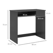 Image of a Grey Desk With Keyboard Tray For Home Office