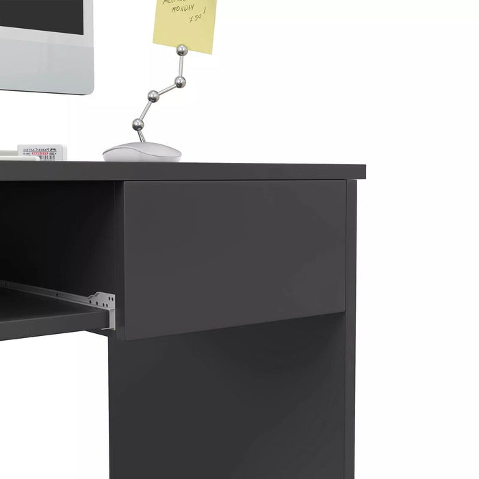 Image of a Grey Desk With Keyboard Tray For Home Office