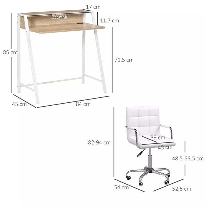 Image of a White Desk and Chair Set For Home Office