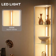 Corner Floor Lamp with LED Lights 5 Shelves for Home Storage Grey Homcom