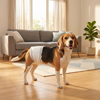 Disposable Dog Nappies for Medium Dogs to Protect Floors and Furniture White Pack of 48 Pawhut