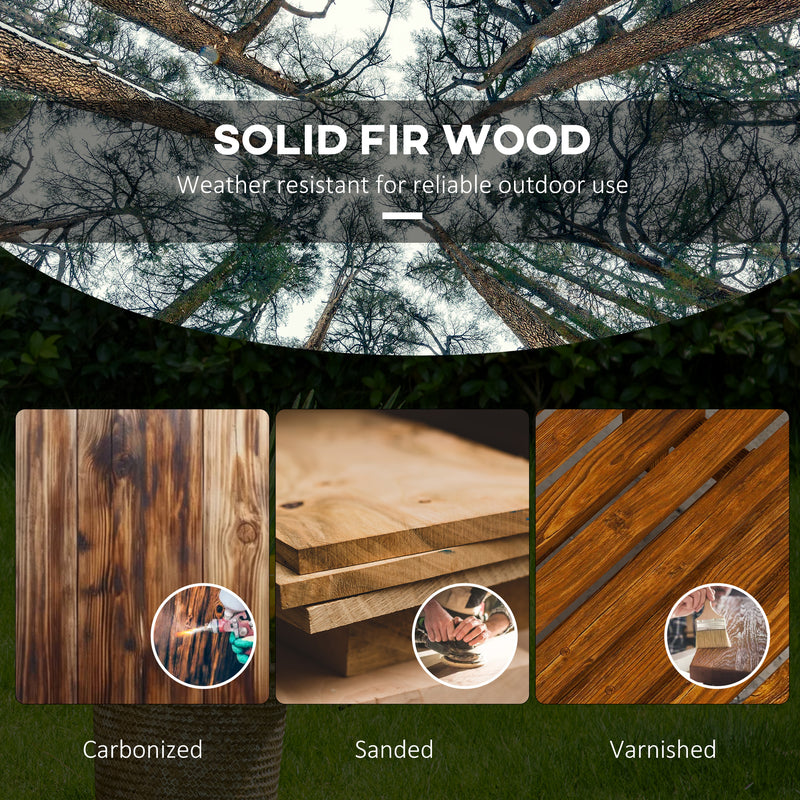 Natural Fir Wood Two Seater Garden Bench With Storage Shelf For Patio Or Balcony Use