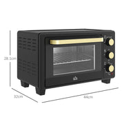 16L Mini Countertop Oven 1400W Ideal for Small Kitchens and Quick Meals Black