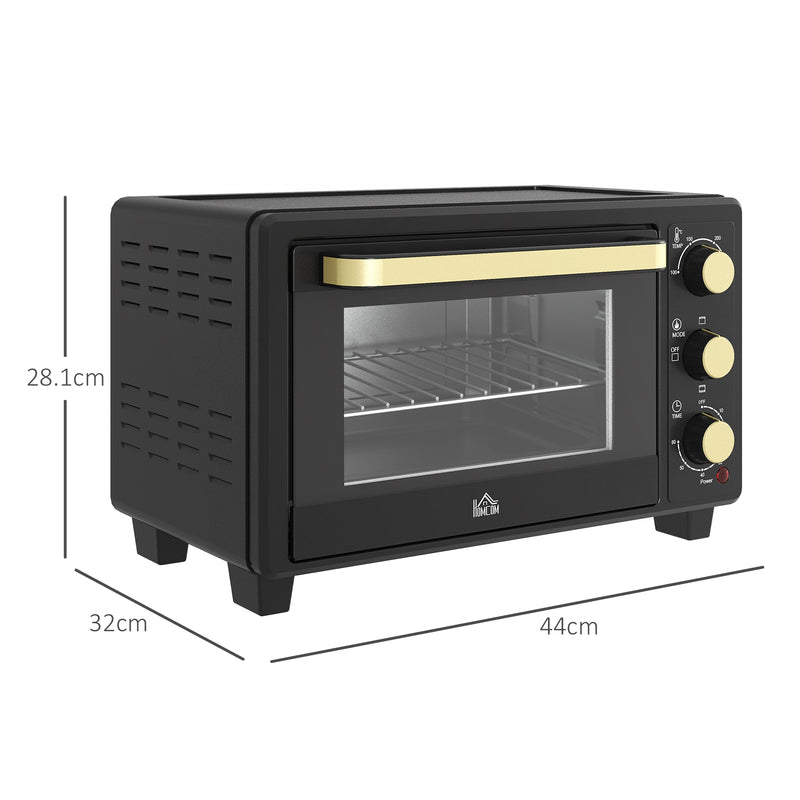 16L Mini Countertop Oven 1400W Ideal for Small Kitchens and Quick Meals Black