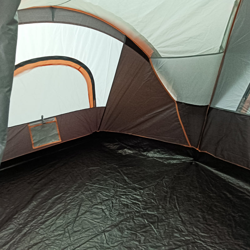 6 Person Blackout Camping Tent with Single Large Room and Easy Setup Light Grey Black