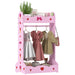Kids Clothes Rail with 2 Storage Shelves for Ages 3-8 in Hot Pink by AIYAPLAY
